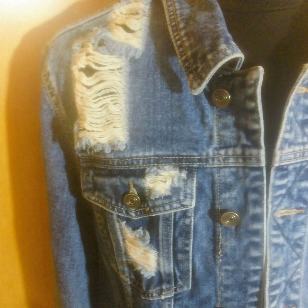 Distressed Denim Jacket - image 3